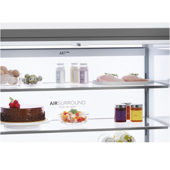 Side by side Cube HAIER HCR7918EIMB, 601 l, Clasa E, Total No Frost, Compresor inverter, Dozator apa si gheata Absolute Ice, H 177.5 cm, Negru