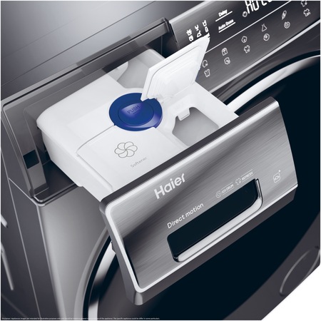 Masina de spalat rufe Haier HW100GBD14979SUS, 10 kg, 1400 rpm, Clasa A, Motor Direct Motion, Refresh, ABT, Steam, Drum light, Dual spray, Pillow Drum, WiFi, Autodose, Display Led cu Touch control, iTime, Smart Detecting, Antracit