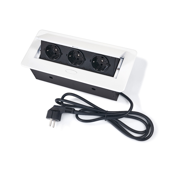 Контакт за вграждане Koloreno, 3x 230 V, Бял