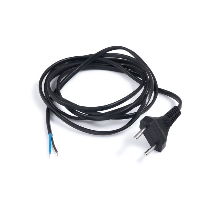 Stecher cu fir TIM, Negru, 1,9 m