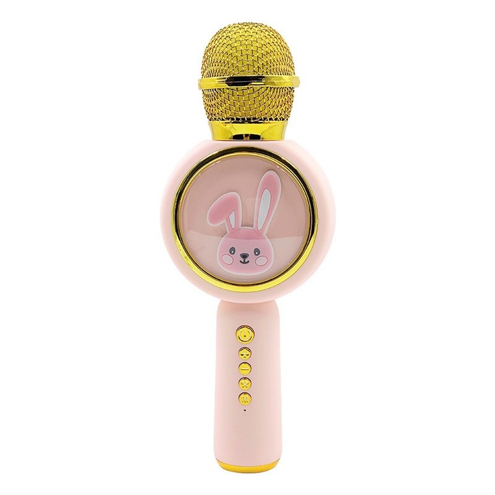 Microfon Karaoke pentru copii, Bluetooth, Lumina RGB, Functie Efecte ...