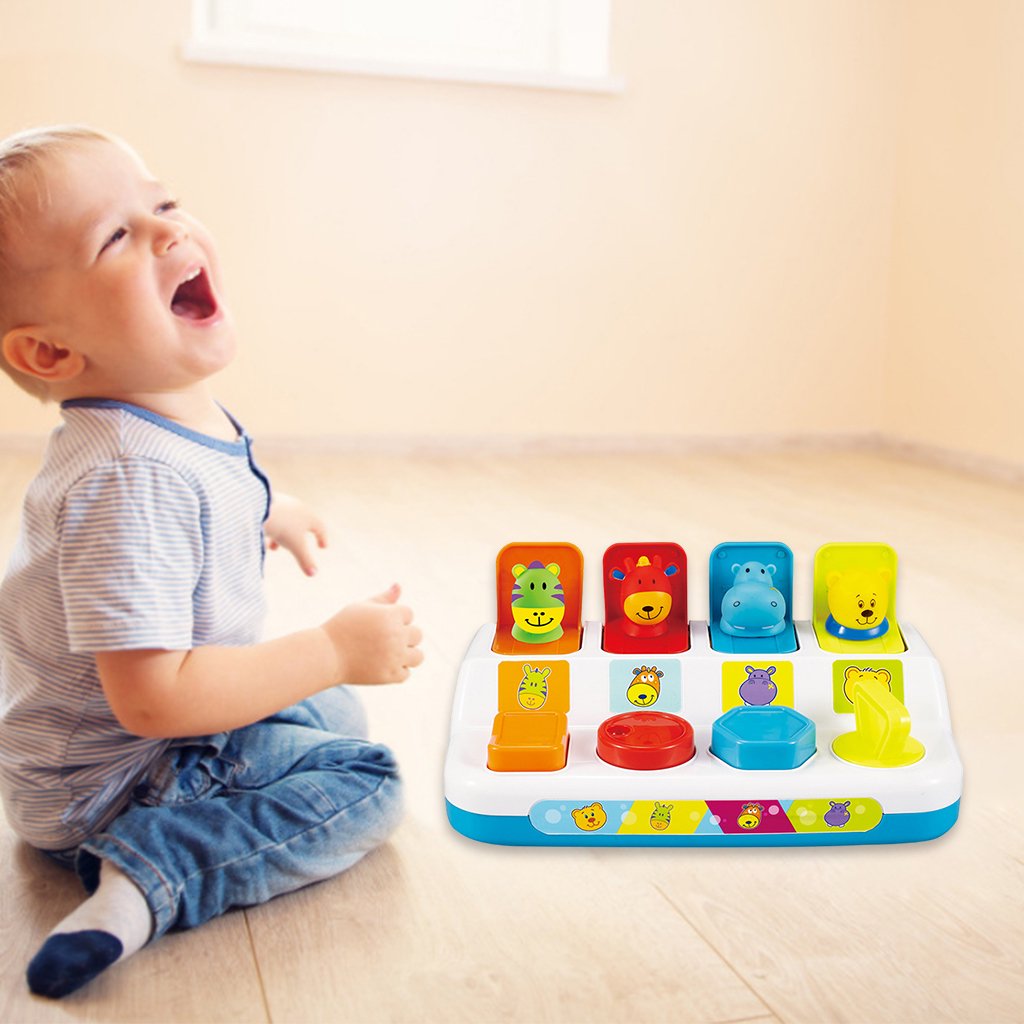 Интерактивна играчка за бебета, с животни, Pop Up - eMAG.bg
