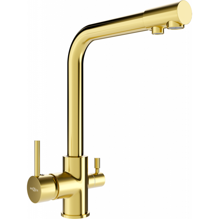 Смесител за кухненска мивка Duero, с изход за филтрирана вода, златист