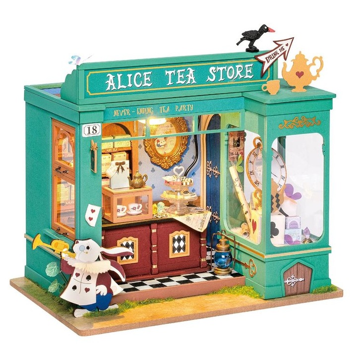 Rolife 3D Puzzle, Alice teázója DIY Miniatűr ház, 136 db-os
