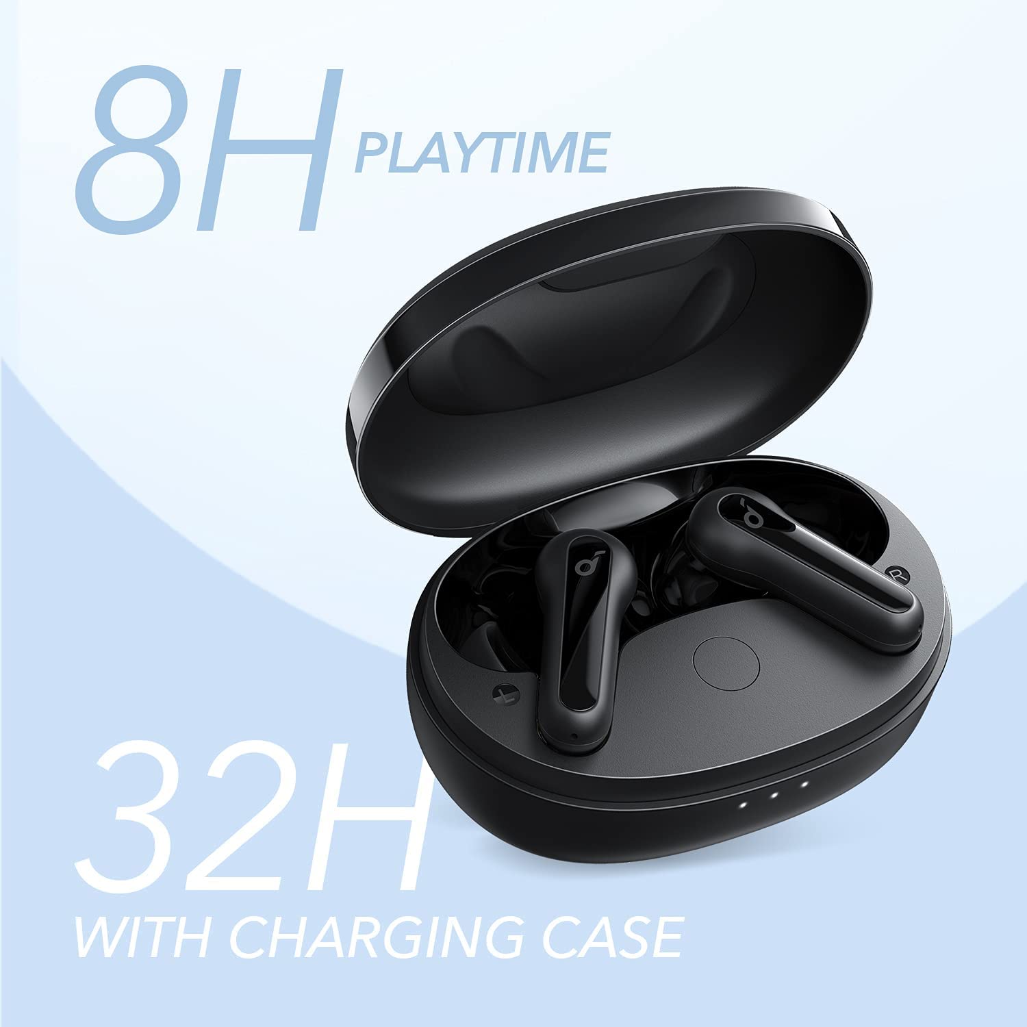 Casti audio Anker Soundcore Life P2 mini, Fast Charging, Black