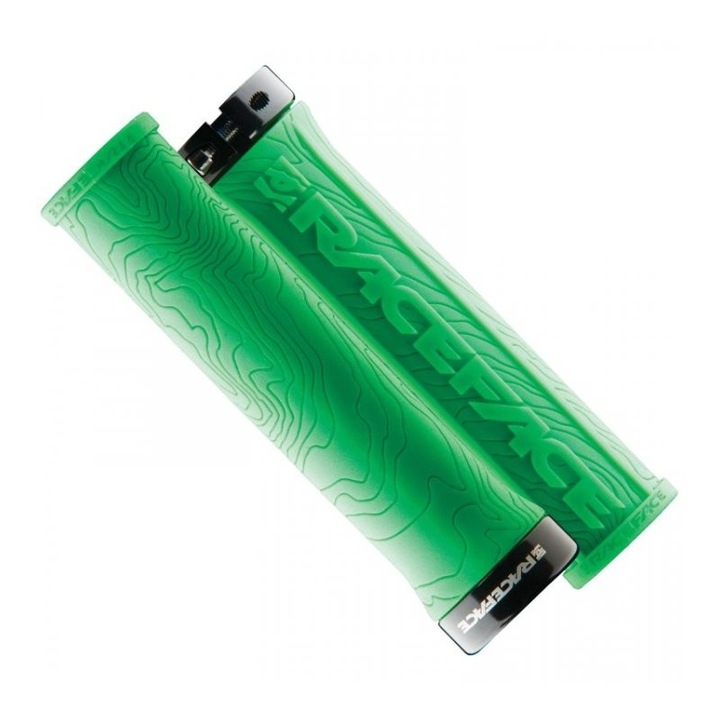 Race Face Grip Half Nelson W/Lock Sleeves, gumi anyag, puha felső réteg, 1 pár, zöld színű