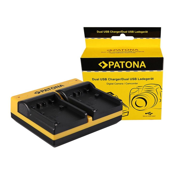 Incarcator Dual USB pentru acumulator Sony NP-FP50 NP-FP70 NP-FP90 NP-FH40 NP-FH50 NP-FH60 NP-FH70 NP-FH100 NP-FV50 NP-FV70 NP-FV90 NP-FV100 Patona