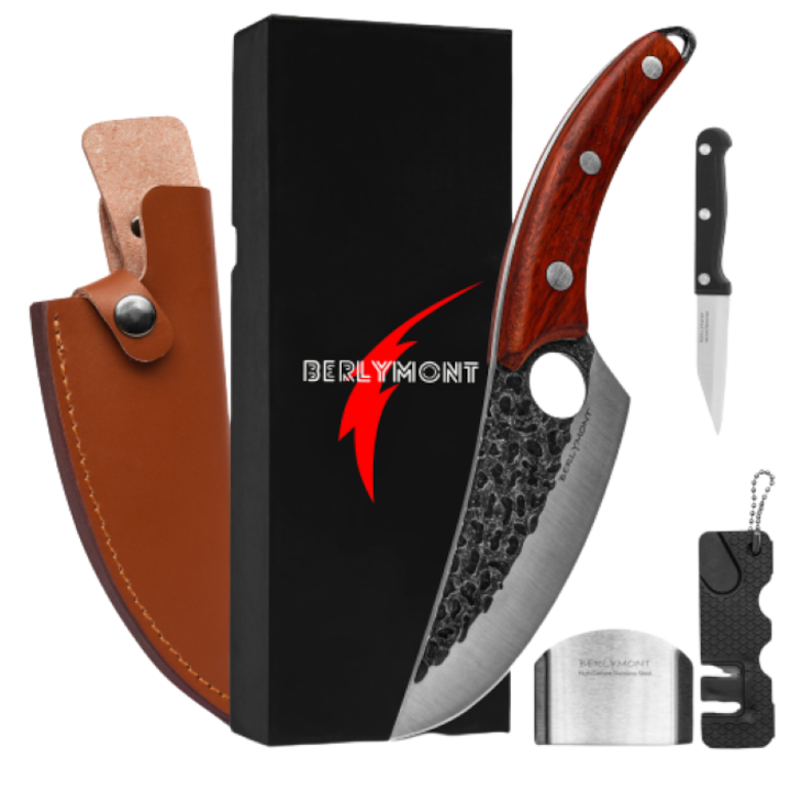 Set Cutite bucatar, Cutit japonez forjat manual, Full Tang, antiaderent, de dezosat, filetat, Cutit decojire, Aparator degete, Ascutitor Cutit