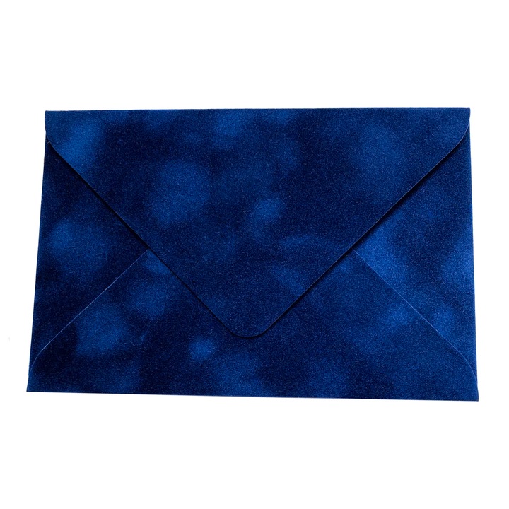 Set de plicuri de catifea 133x184 mm, albastru royal, lucrat manual pentru invitatii/felicitari, 25 bucati/set