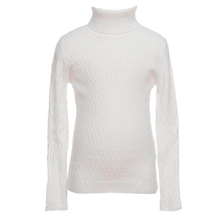 Bluza cu maneca lunga si guler inalt pentru baieti Urchin QC054-128, Alb 87697