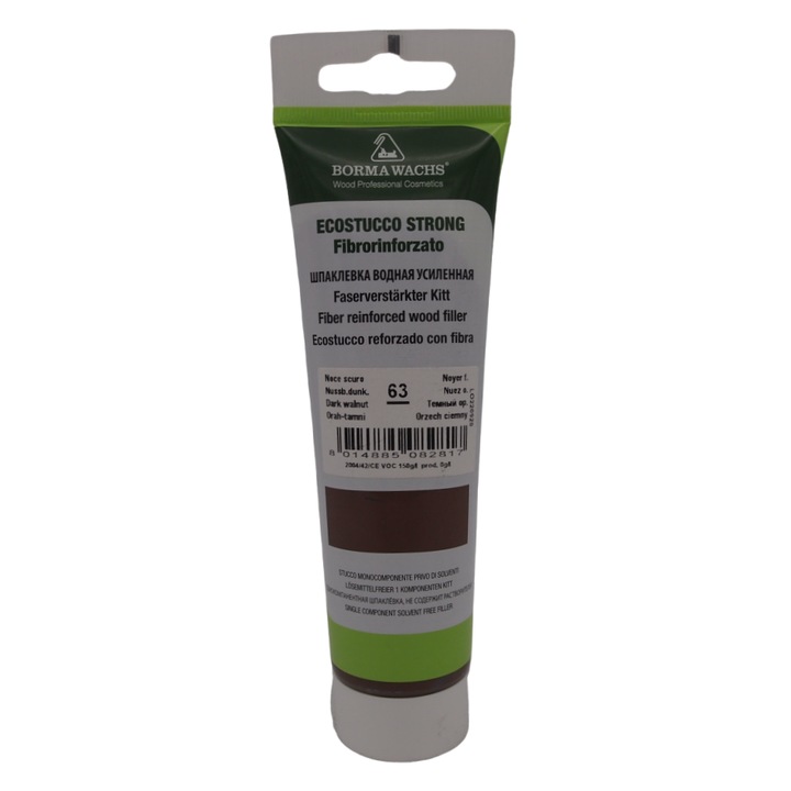 Chit de ranforsare pentru lemn, Borma Wachs, Ecostucco Strong Fibrorinforzato, 200 ml, culoare Nuc Inchis