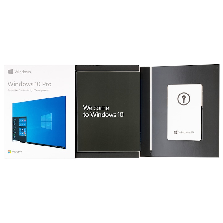 Microsoft Windows 10 Pro, Retail FPP, 32/64 bit, Multilanguage, USB 3.0, eticheta CoA