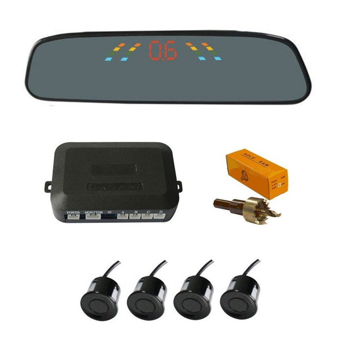 Senzori parcare cu display in oglinda wireless