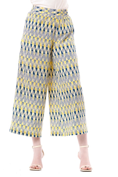 Női nadrág, RVL Fashion, széles, gumírozott derékkal, sárga, D3190A, 44EU