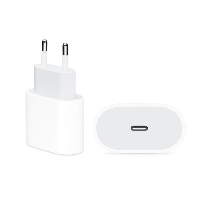 Зарядно USB-C за мрежа MKTECH, Apple, 20W, 220V, Бял