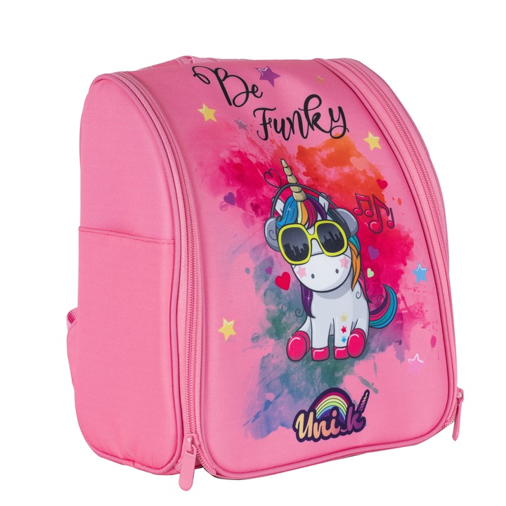 Rucsac de calatorie pentru depozitarea accesoriilor de gaming, Konix Unik „Be Funky” Nintendo Switch All In Travel, diverse compartimente, multicolor