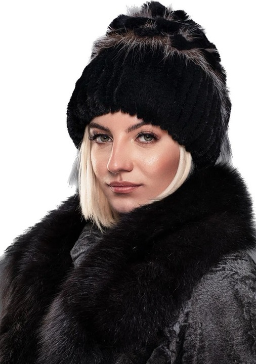 Fes din blana naturala de chinchilla si vulpe, Din tricou elastic, Negru, Marime universala