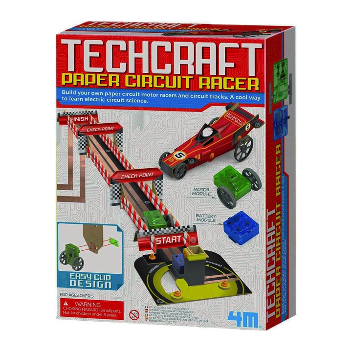 Versenypálya autó, újrahasznosított kartonból - Techcraft oktatókészlet +8 év