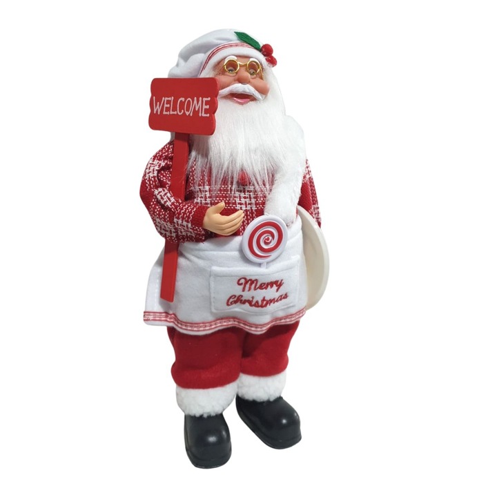 Figurina Mos Craciun Rosu, 30x20 cm