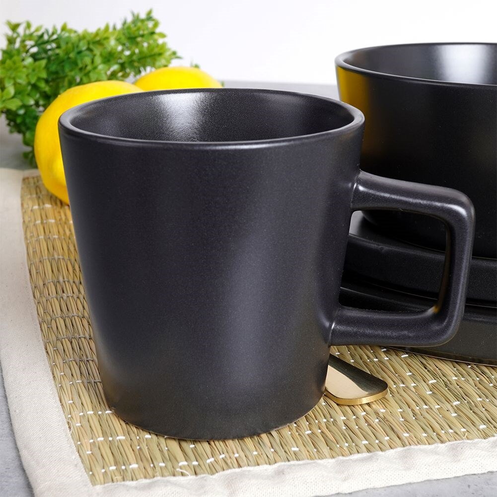 Комплект сервиз Siaki Collection, керамичен, 16 части, черен - eMAG.bg