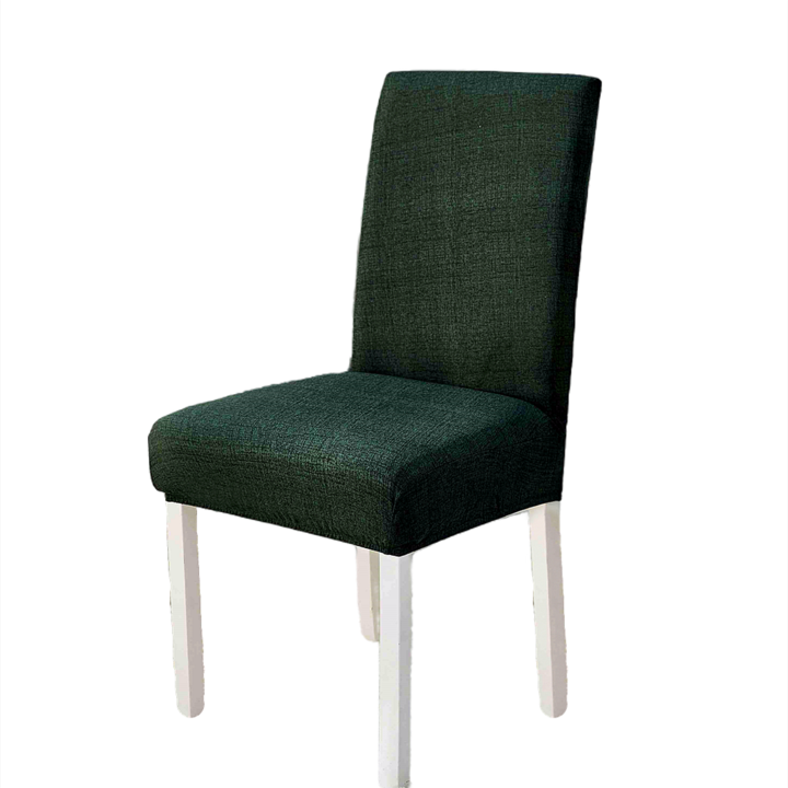 Комплект от 6 броя универсални калъфи за столове от памук и еластан, HS6-4, тъмнозелени, 55 х 45 см