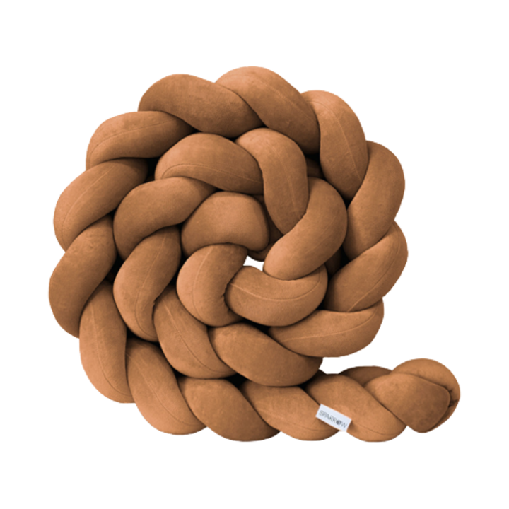 Protectie impletita pentru patut, Sparrow Velvet Cinnamon, 340 cm, Full 120 x 60 cm