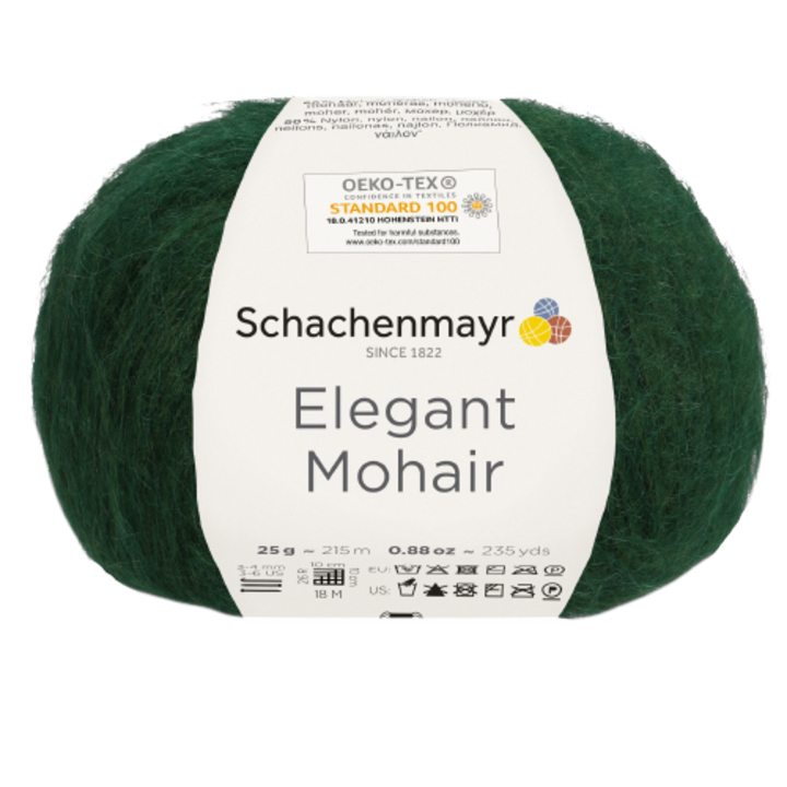 Elegáns mohair textol fonal, puha 50% moherrel, 215 m, 25 g, zöld 00071