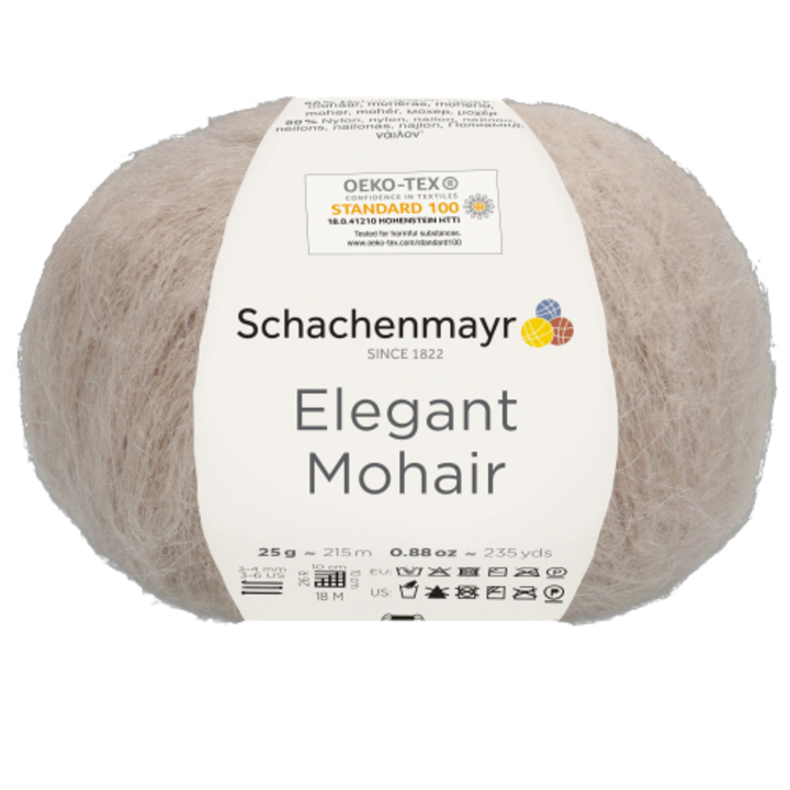 Fir textil Elegant Mohair, moale cu 50% mohair, 215 m, 25 g, bej 00005