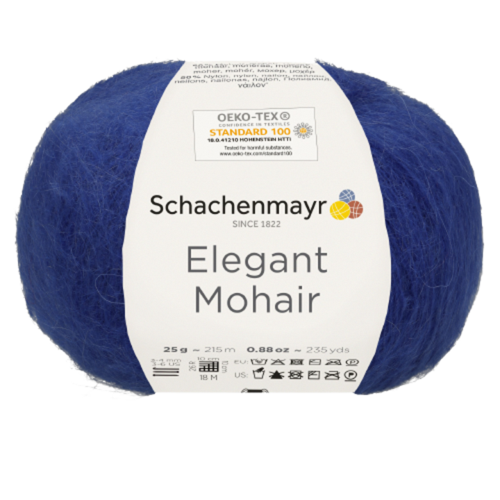 Elegáns mohair textilfonal, puha 50% moherrel, 215 m, 25 g, kék 00053