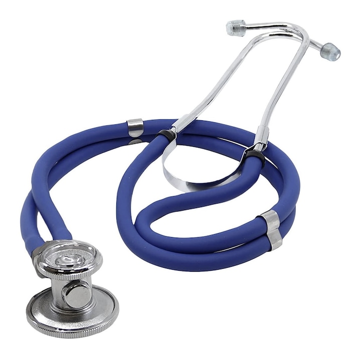 Stetoscop profesional, Twin-Tube Sprague Rappaport, cu tub dublu, Albastru