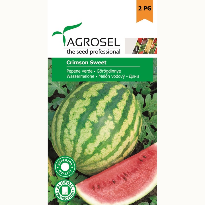 Seminte pepene verde Crimson Sweet, 3 gr, Agrosel