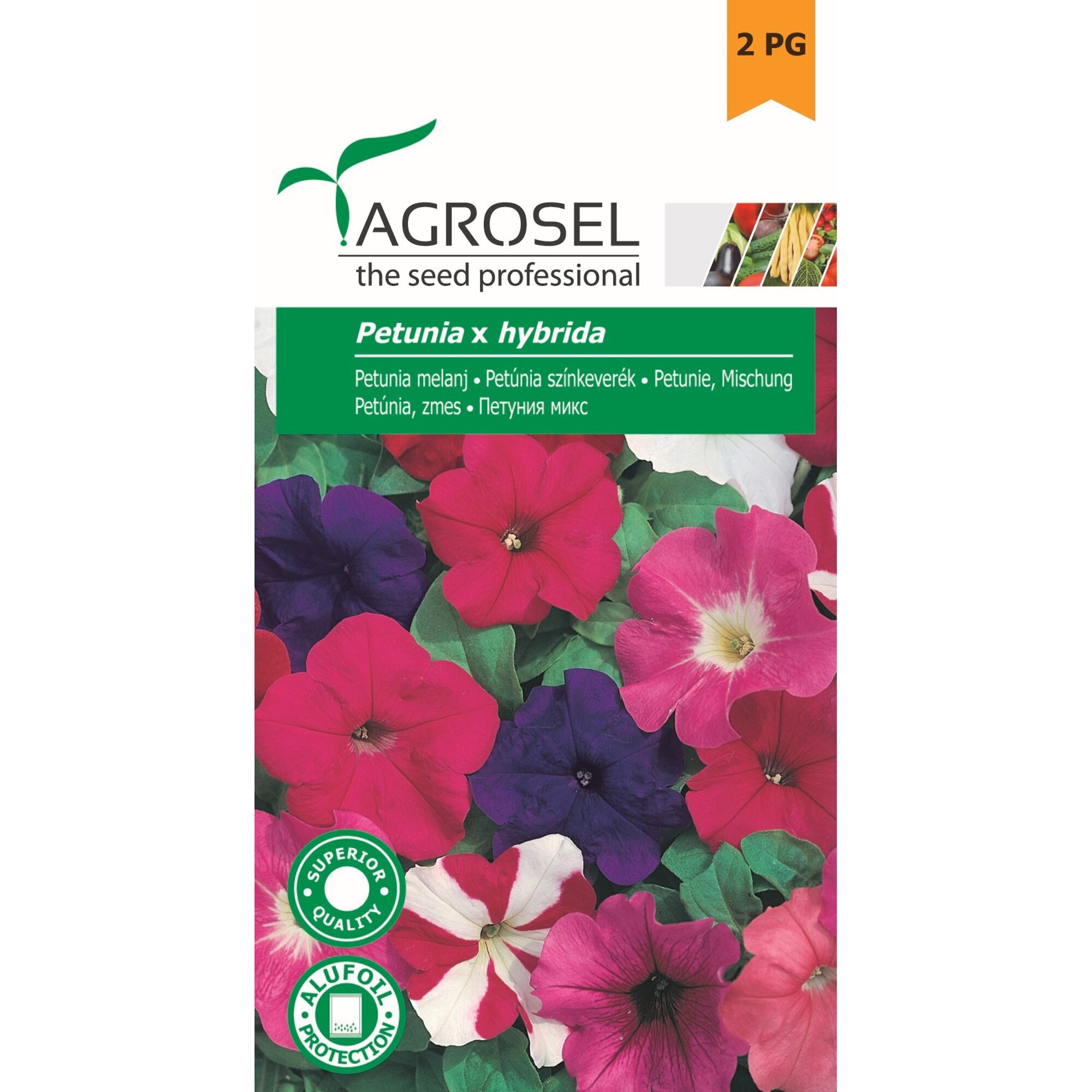 Seminte petunia melanj, 0.75 gr, Agrosel