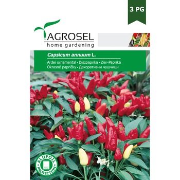 Seminte ardei ornamental, 1 gr, Agrosel Seminte ardei ornamental, 1 gr, Agrosel