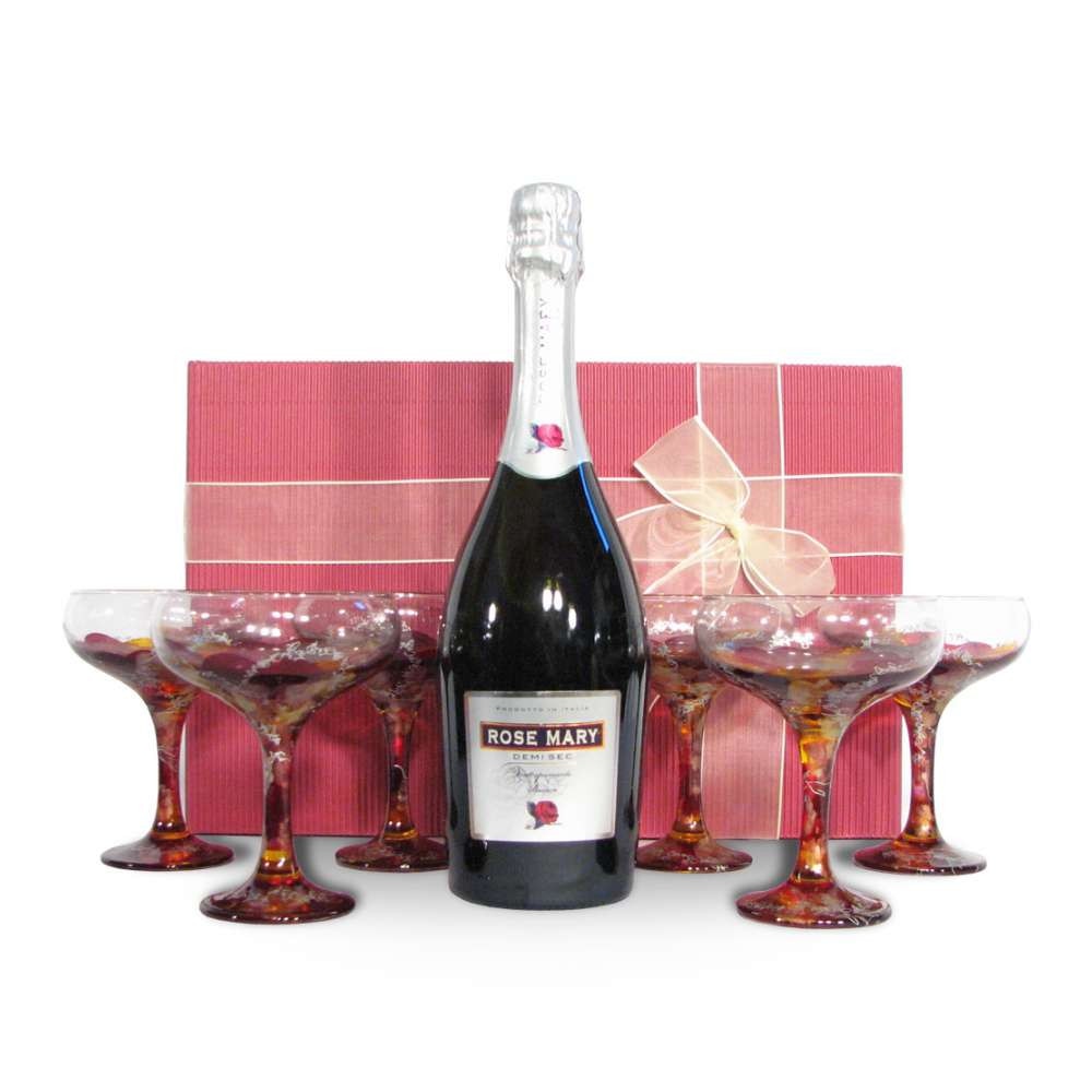 Set cadou sampanie Rose Mary