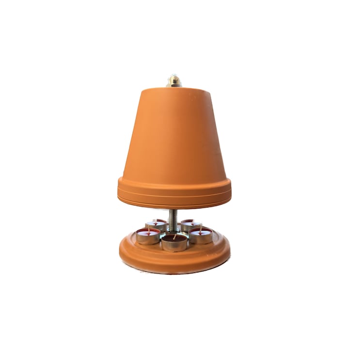 Lampa de incalzire din teracota cu lumanari, economica, 28 x 20 x 20 cm