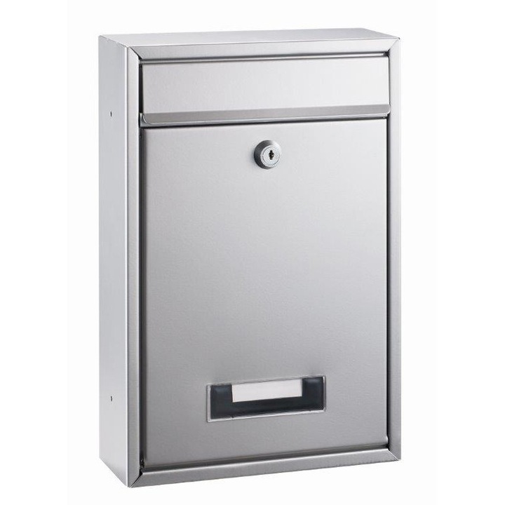 Cutie postala metalica, dimensiuni 32 x 21.5 x 8.5cm, ALCO - argintie