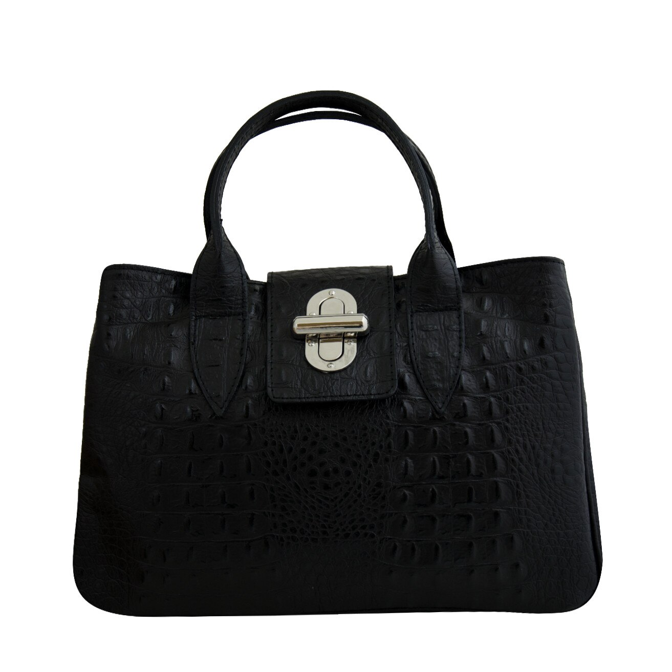 Geanta office de dama din piele naturala, Mona 3, Negru