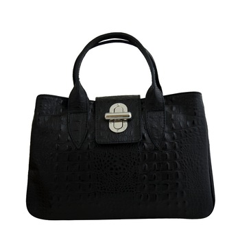 Geanta office de dama din piele naturala, Mona 3, Negru Geanta office de dama din piele naturala, Mona 3, Negru