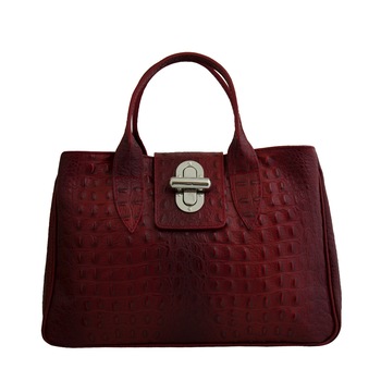 Geanta office de dama din piele naturala, Mona 3, Rosu Geanta office de dama din piele naturala, Mona 3, Rosu