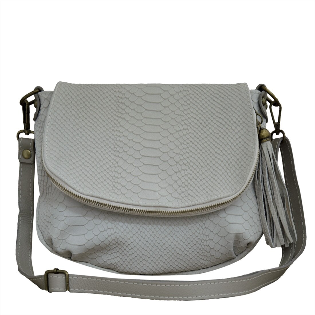 Geanta tip postas din piele naturala, Maura 5, Bej