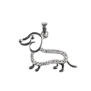 Pandantiv Catel cu pietre, Argint 925, 1.5 cm x 2.5 cm Pandantiv Catel cu pietre, Argint 925, 1.5 cm x 2.5 cm