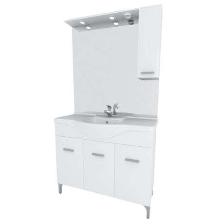 Baza mobilier cu trei usi Kring Smart, 100x81x33.2cm, alb