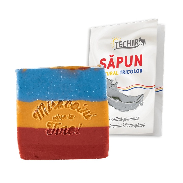 Sapun natural tricolor cu namol Techir, 100g