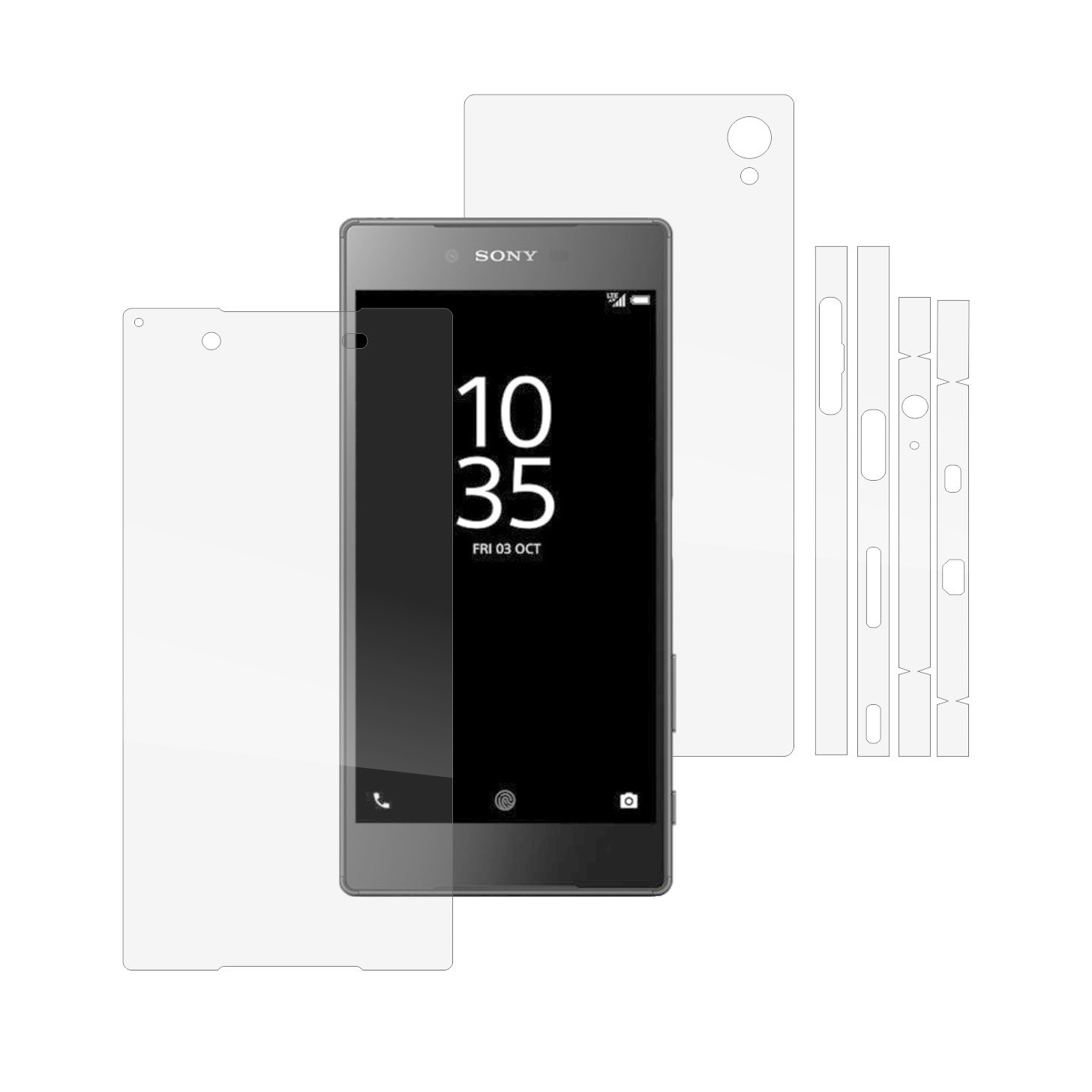 Folie Protectie Full Body Invisible Skinz Ultra-Clear HD, Husa Transparenta de tip Skin Adeziv pentru Carcasa si Ecran, dedicata Sony Xperia Z5 Premium