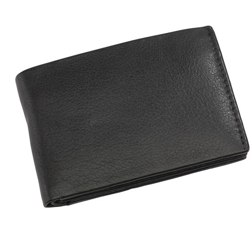 Portofel BREMEN Holiday, unisex, piele naturala 100%, negru, 10,5 x 7,2 x 1,9 cm