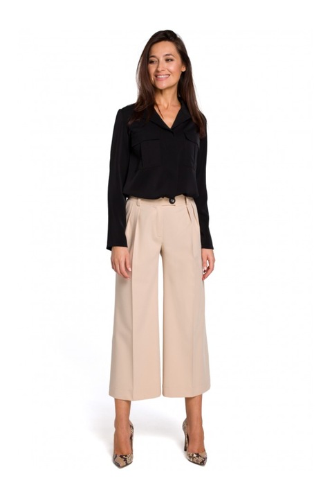 Pantaloni eleganti de dama, Stylove, Blanchessant, bej, M