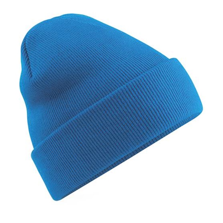 Caciula tip beanie Cuffed, Beechfield, unisex, albastru safir, marime universala