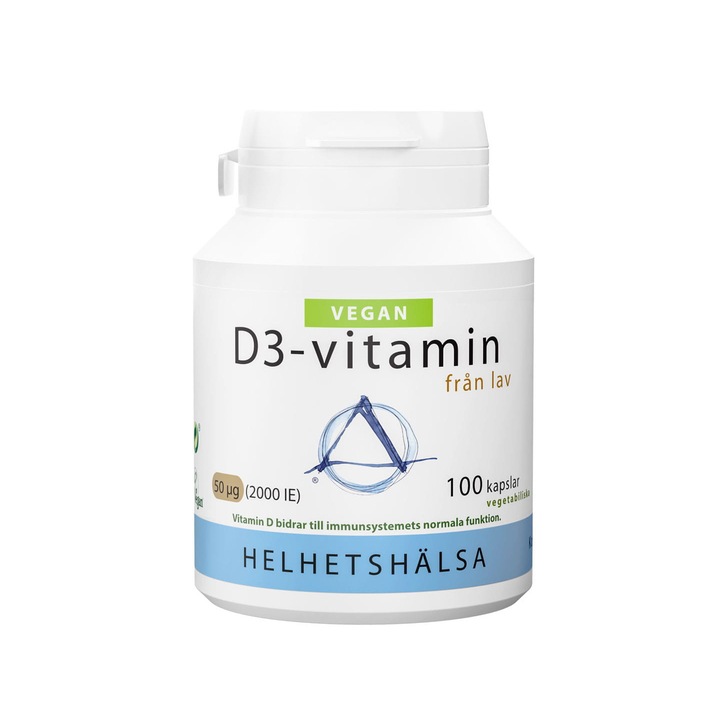 Vitamina D3, Helhetshalsa, 2000iu, 100 capsule