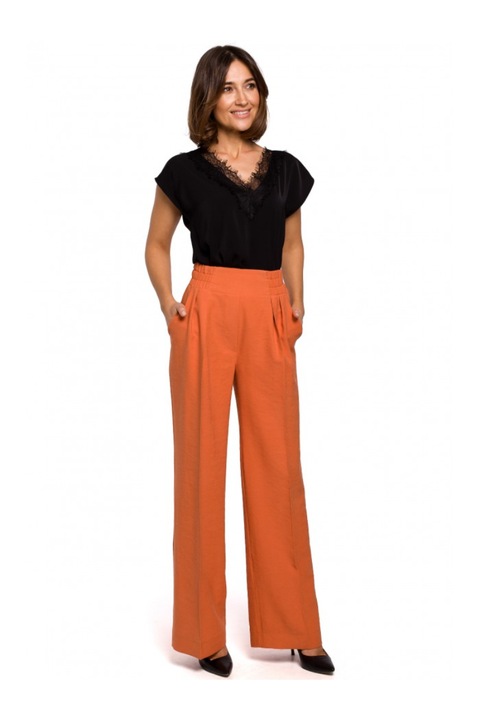 Дамско горнище, стил, полиестер/еластан, бежово, Черен