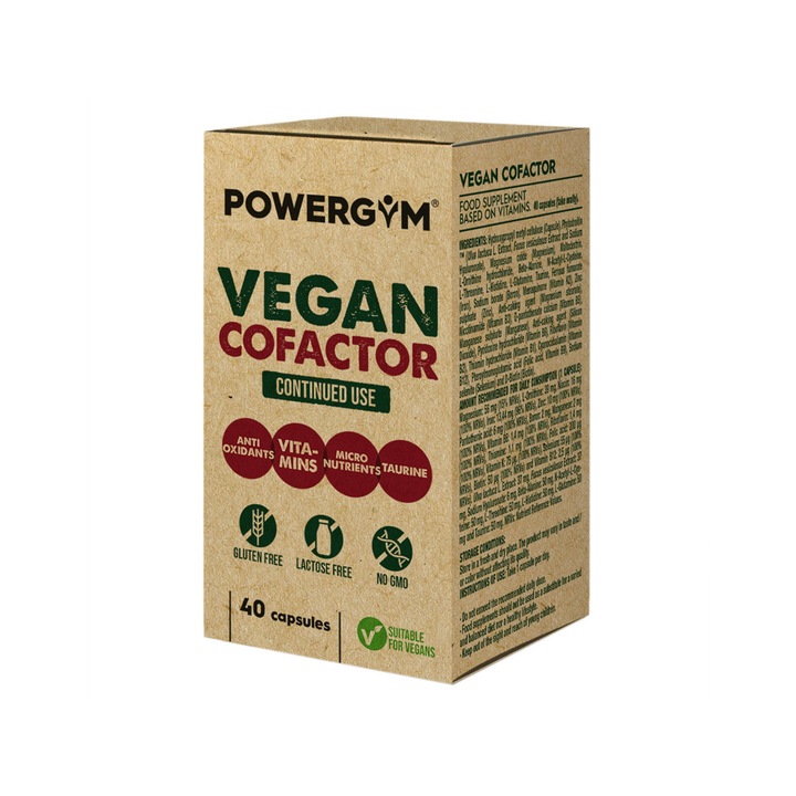 Complex de Vitamine/Minerale Cofactor + BCAA, PowerGym, 40 capsule